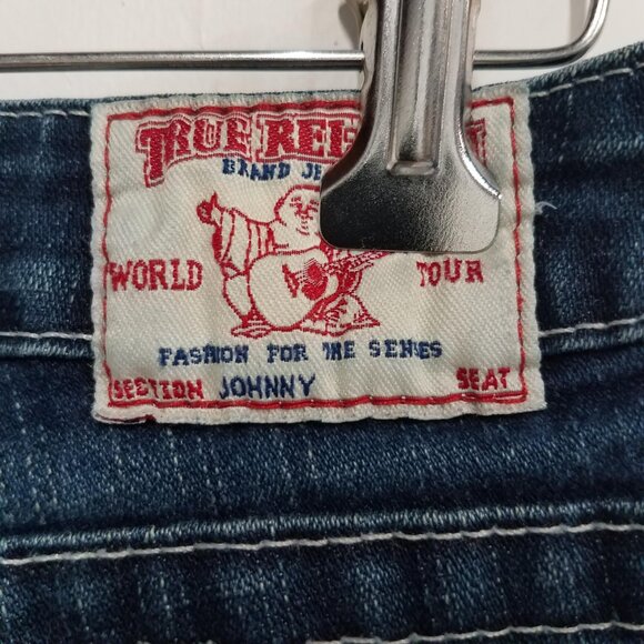 True Religion Johnny Jeans Womens Size 28 Low Rise Straight Leg Blue 10-502TS - Picture 7 of 10